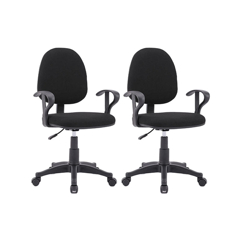 Black Nylon Modern Desk Chair Mid-Back with Upholstered Conference Chair