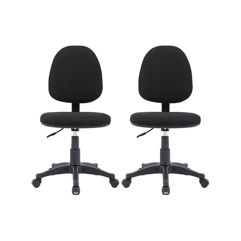 Black Nylon Modern Desk Chair Mid-Back with Upholstered Conference Chair