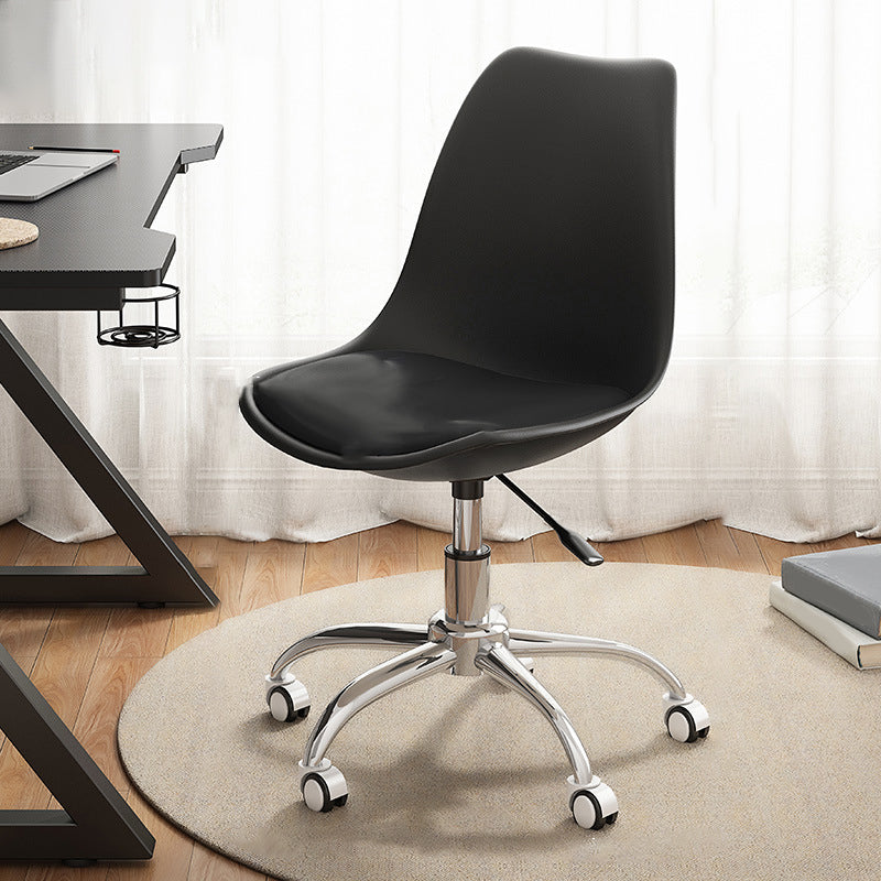 Modern White Nylon Desk Chair with Low Back Home Office Chair