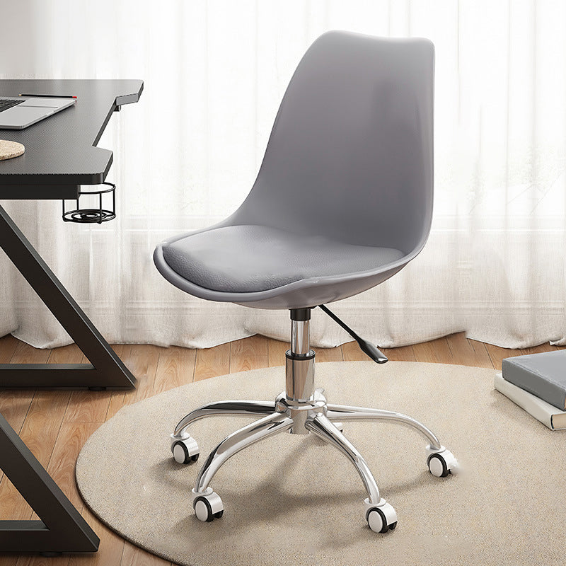 Modern White Nylon Desk Chair with Low Back Home Office Chair