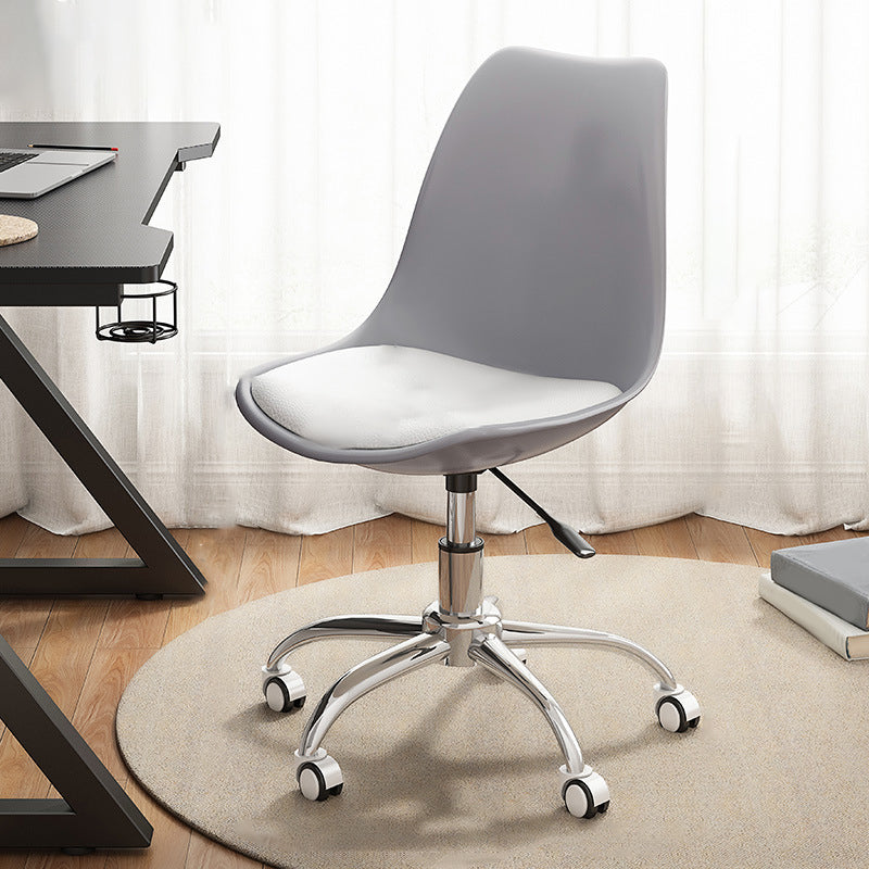 Modern White Nylon Desk Chair with Low Back Home Office Chair