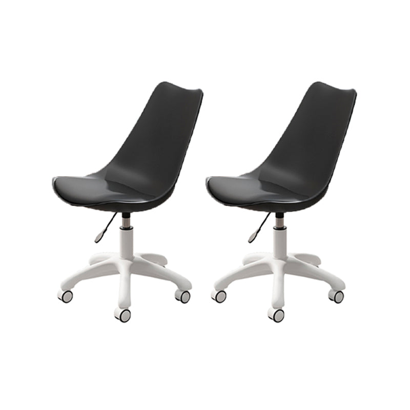 Modern White Nylon Desk Chair with Low Back Home Office Chair