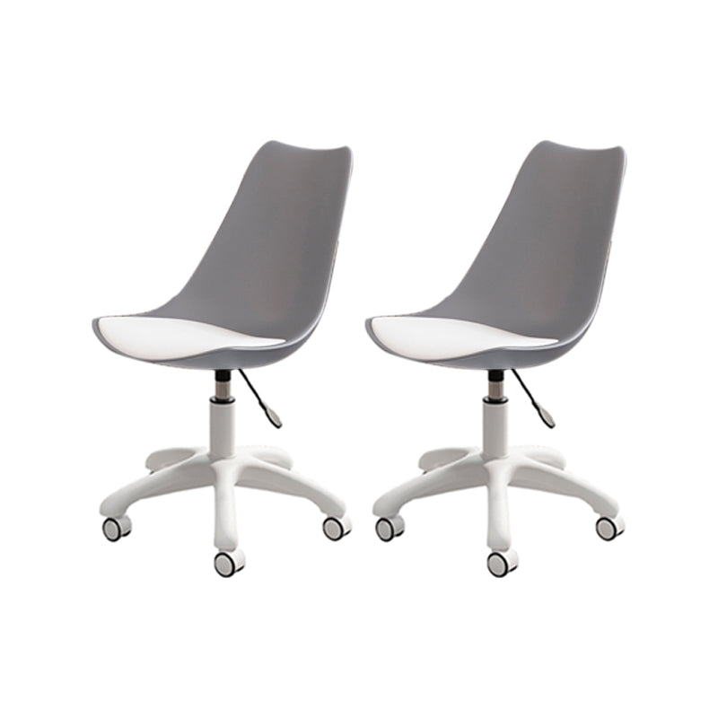 Modern White Nylon Desk Chair with Low Back Home Office Chair