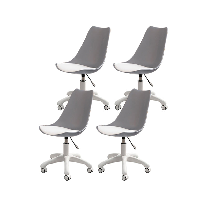 Modern White Nylon Desk Chair with Low Back Home Office Chair