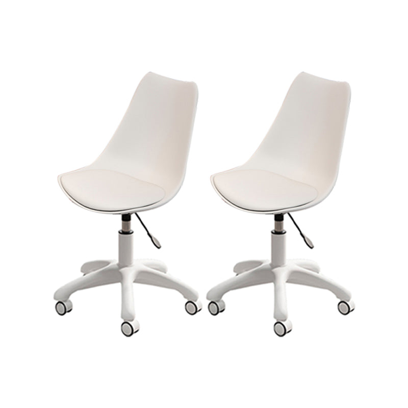 Modern White Nylon Desk Chair with Low Back Home Office Chair