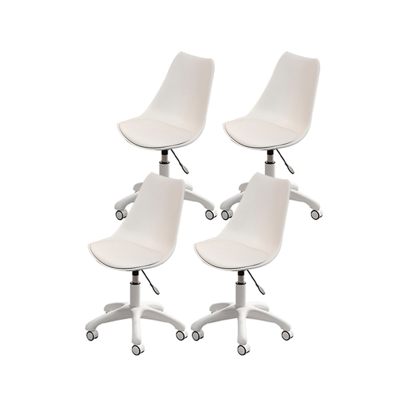 Modern White Nylon Desk Chair with Low Back Home Office Chair