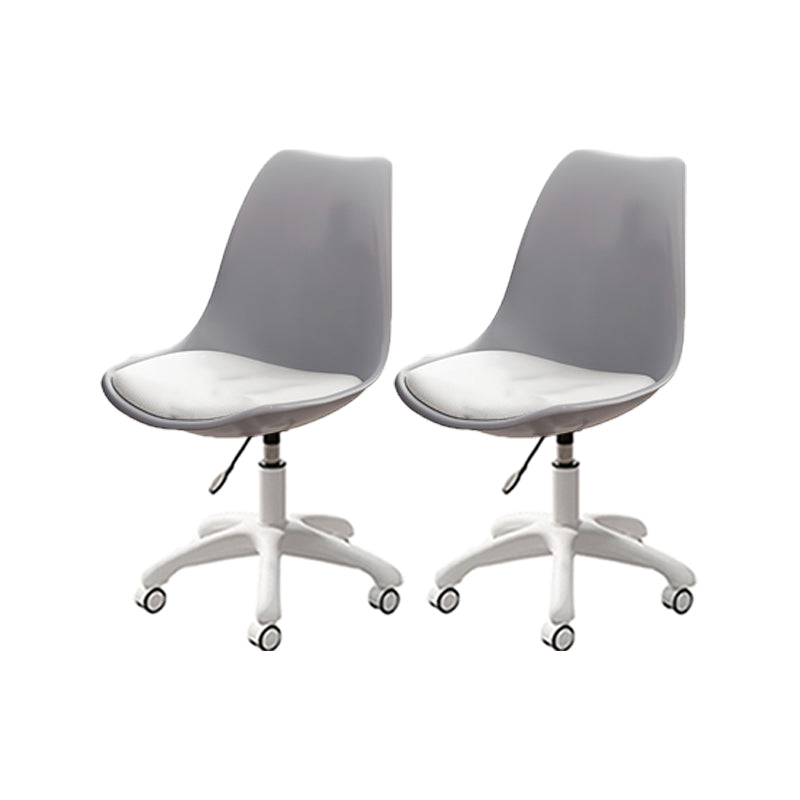 Modern White Nylon Desk Chair with Low Back Home Office Chair