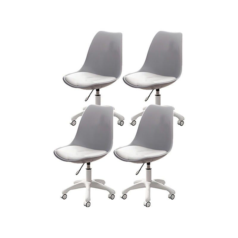 Modern White Nylon Desk Chair with Low Back Home Office Chair