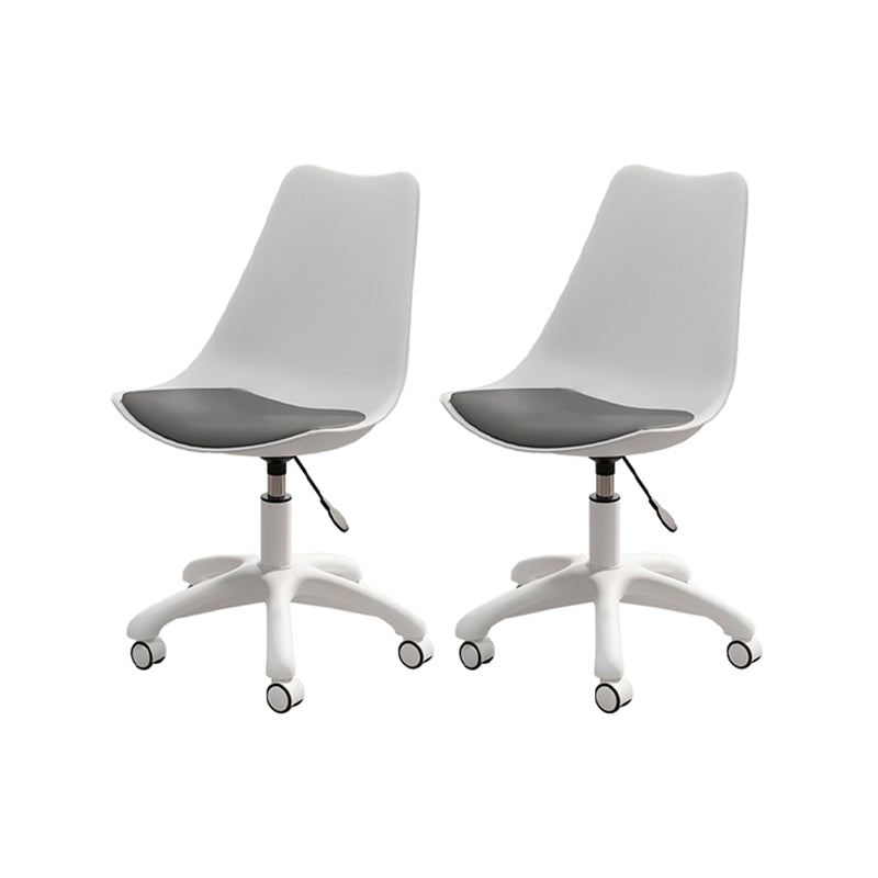 Modern White Nylon Desk Chair with Low Back Home Office Chair