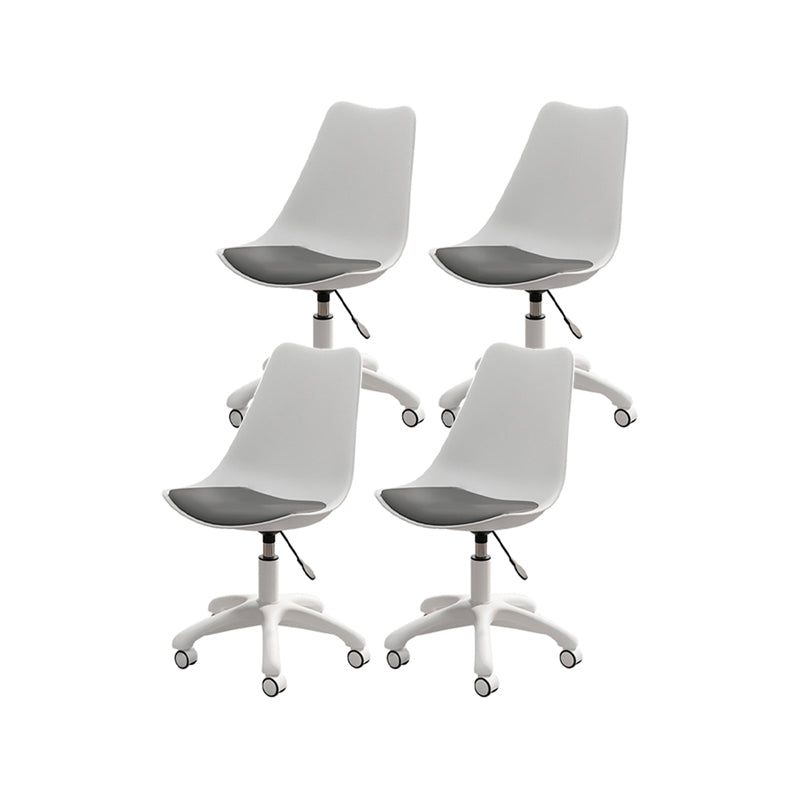 Modern White Nylon Desk Chair with Low Back Home Office Chair