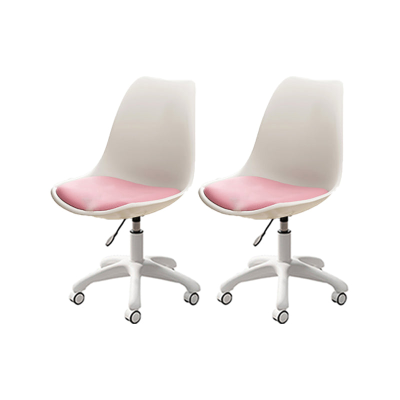 Modern White Nylon Desk Chair with Low Back Home Office Chair