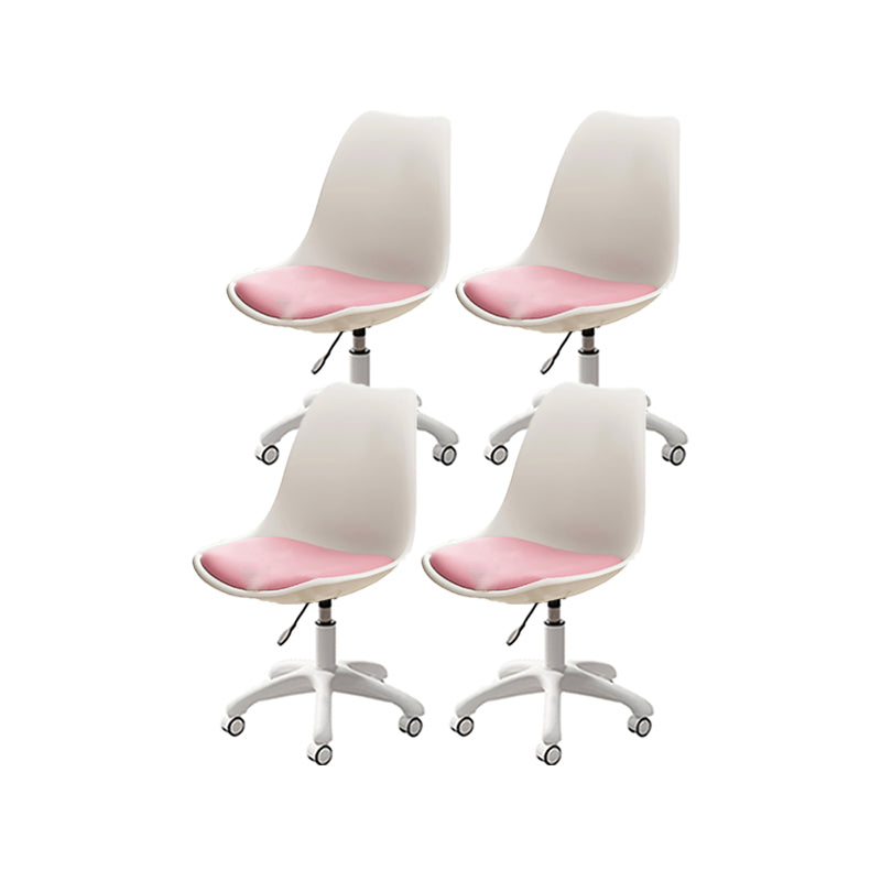 Modern White Nylon Desk Chair with Low Back Home Office Chair