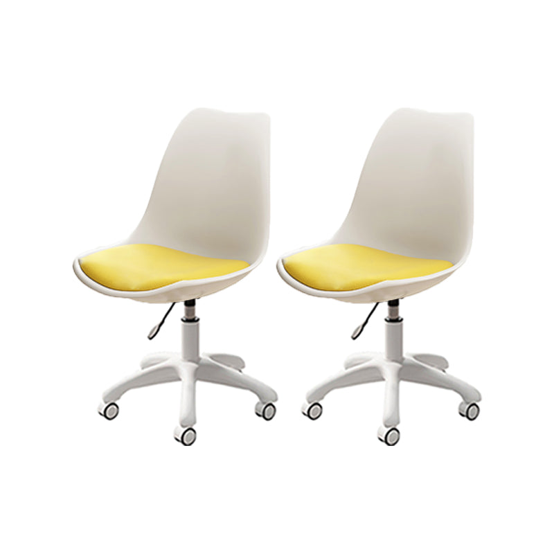 Modern White Nylon Desk Chair with Low Back Home Office Chair