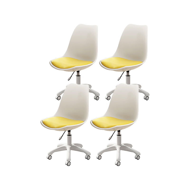 Modern White Nylon Desk Chair with Low Back Home Office Chair