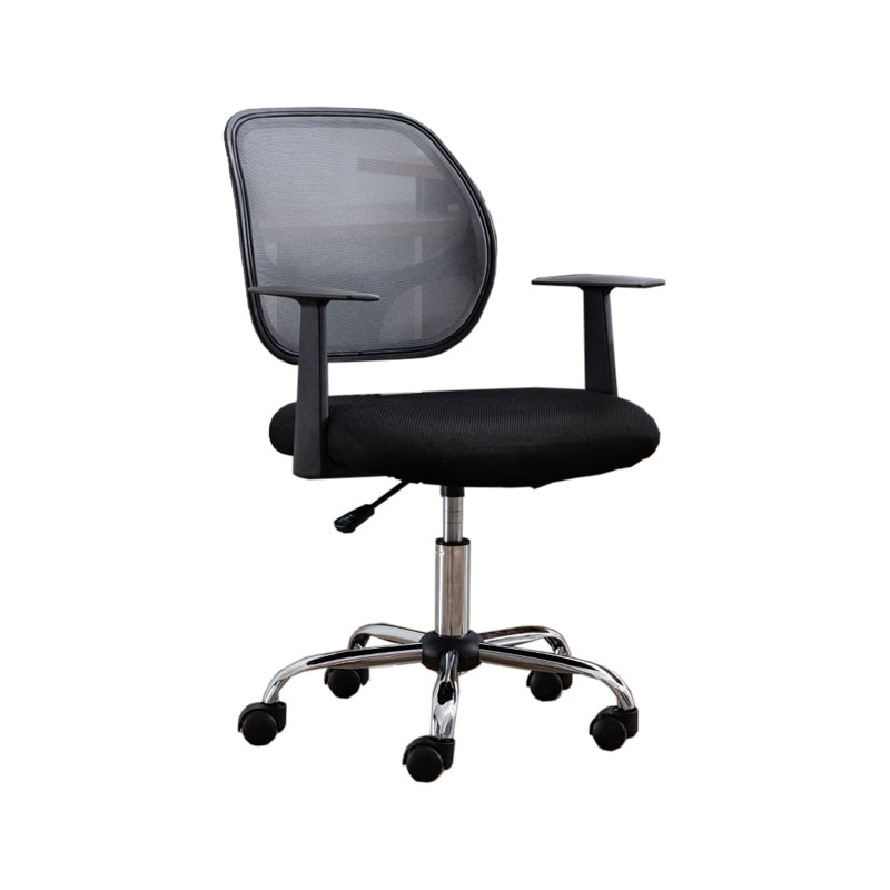 Silver Metal Modern Conference Chair in Mid-Back Mesh Conference Chair