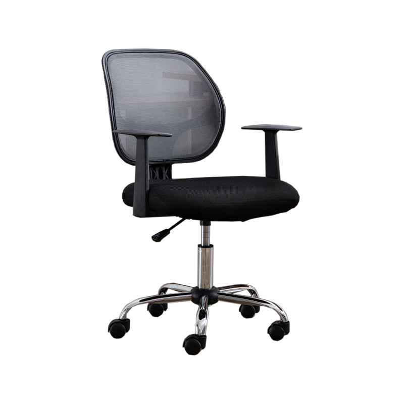 Silver Metal Modern Conference Chair in Mid-Back Mesh Conference Chair