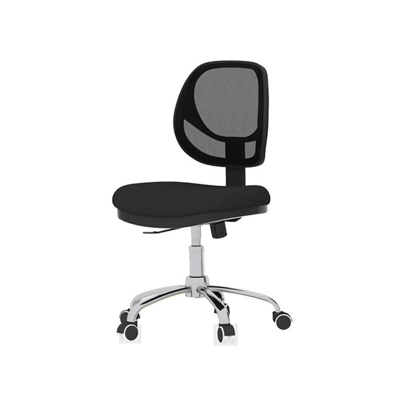 Silver Metal and Black Nylon Modern Conference Chair Mid-Back Conference Chair