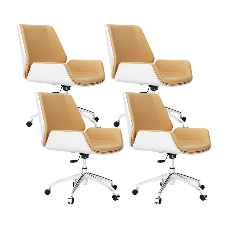 Silver Metal Modern Conference Chair Mid-Back and Leather Conference Chair