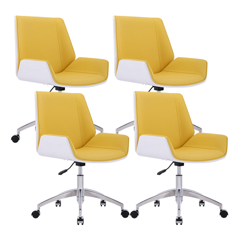 Silver Metal Modern Conference Chair Mid-Back and Leather Conference Chair