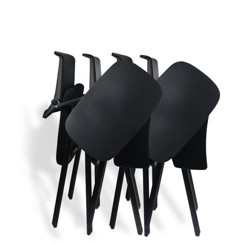 Black Metal Frame Modern Task Chair with Arms Conference Chair with Mid Back