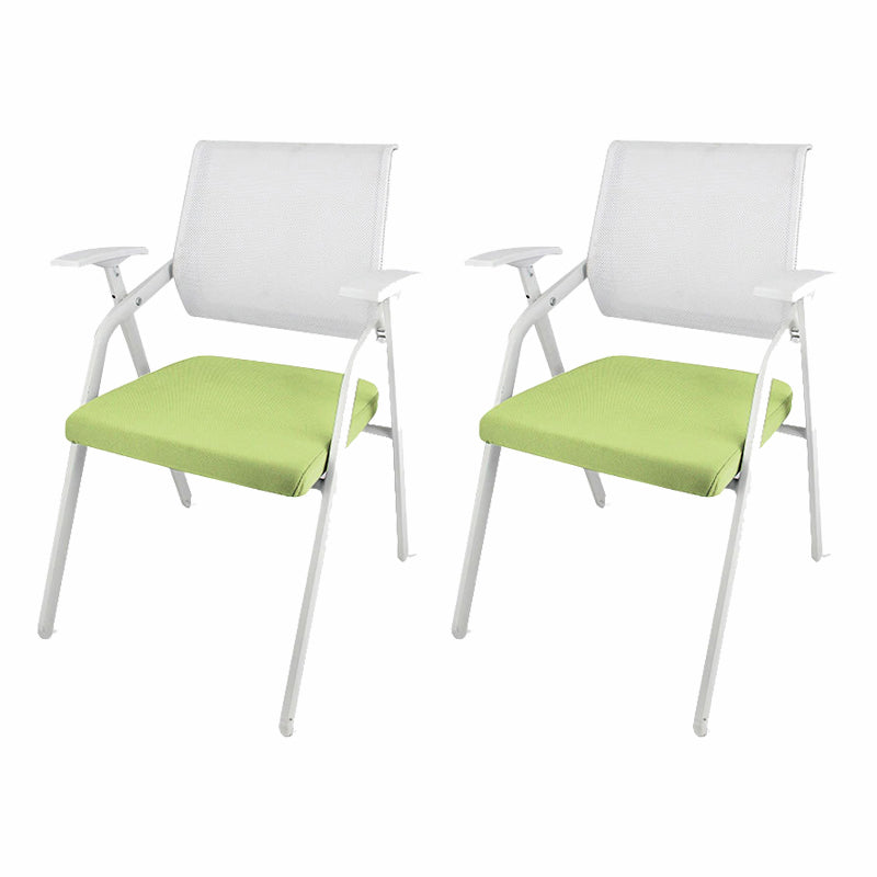 Mid Back Conference Chair with Fixed Arms Modern Office Chair with Metal Frame