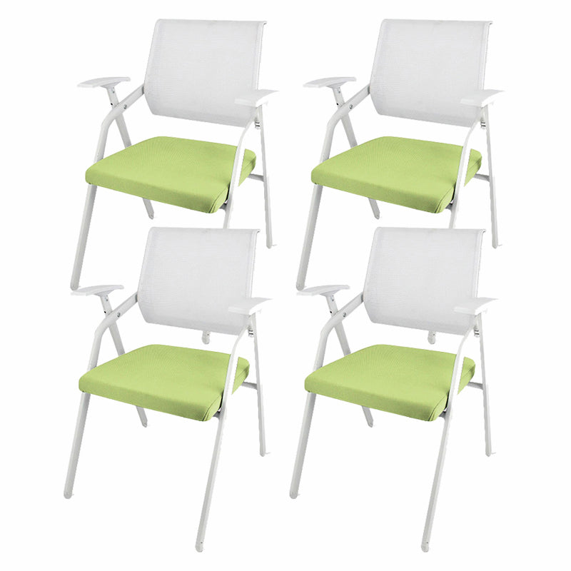 Mid Back Conference Chair with Fixed Arms Modern Office Chair with Metal Frame