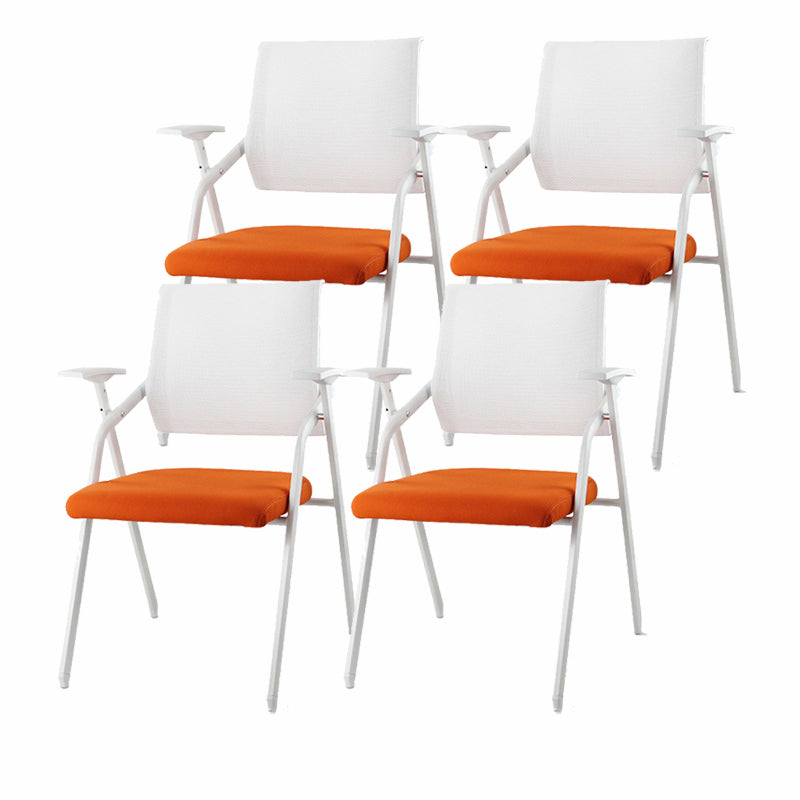 Mid Back Conference Chair with Fixed Arms Modern Office Chair with Metal Frame