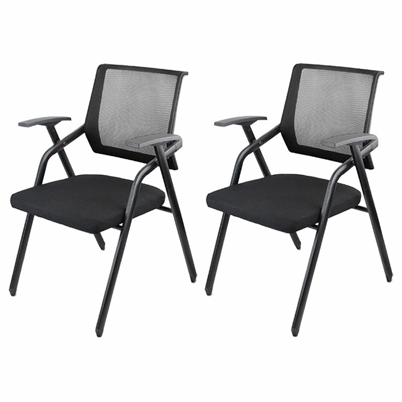 Mid Back Conference Chair with Fixed Arms Modern Office Chair with Metal Frame