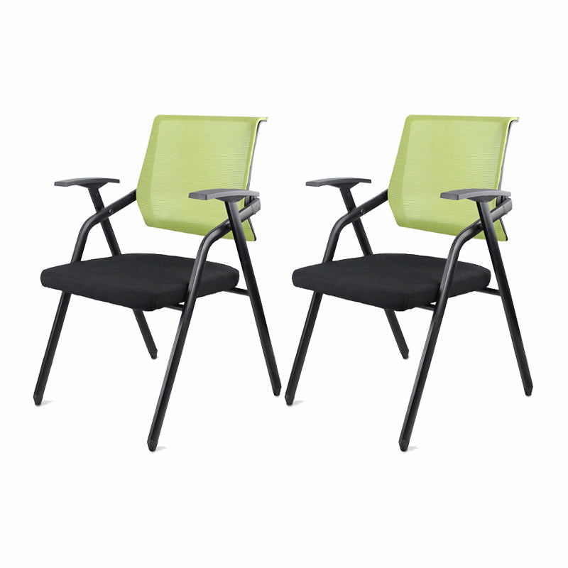 Mid Back Conference Chair with Fixed Arms Modern Office Chair with Metal Frame