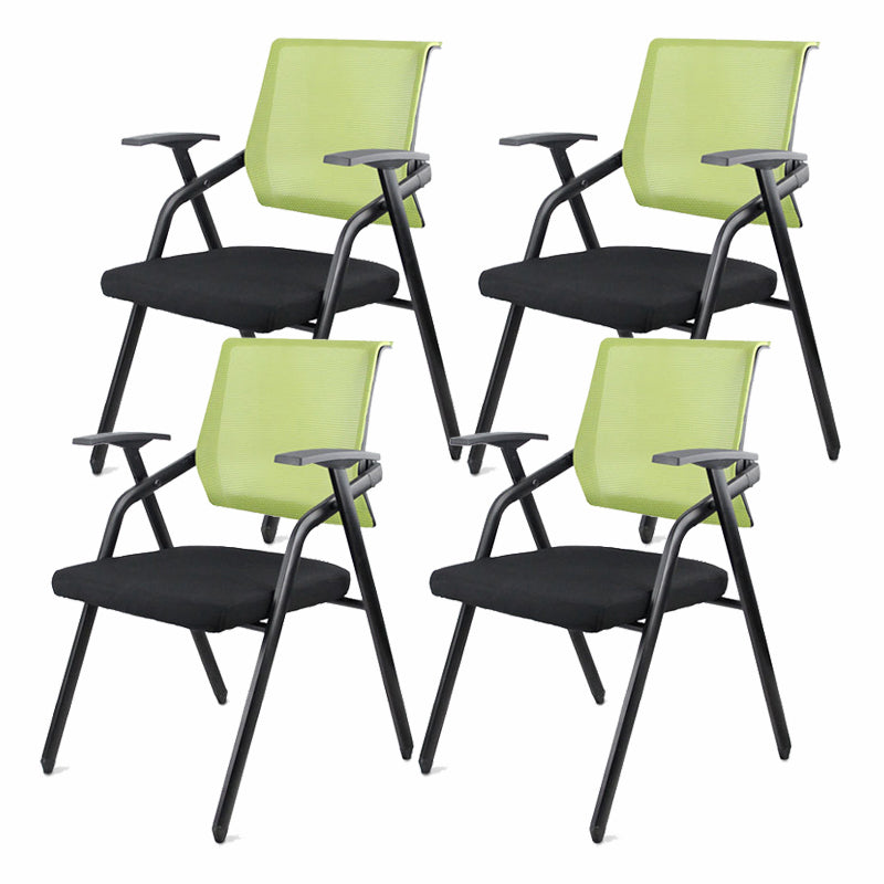 Mid Back Conference Chair with Fixed Arms Modern Office Chair with Metal Frame
