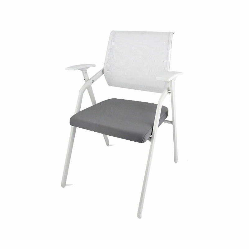 Mid Back Conference Chair with Fixed Arms Modern Office Chair with Metal Frame