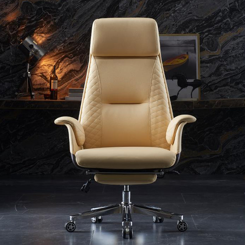 High Back Executive Swivel Office Chair Chrome Metal Frame Modern Ergonomic Task Chair