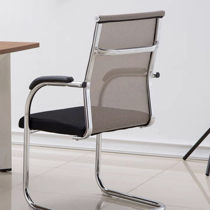 Silver Metal Mesh Modern Conference Chair Mid-Back and High Back Conference Chair