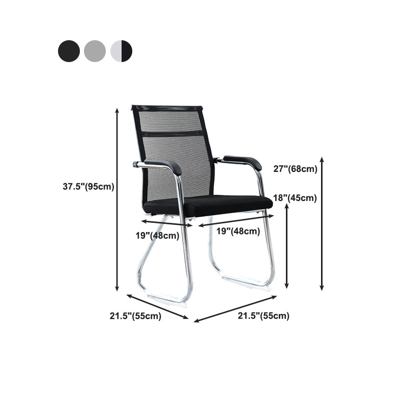 Silver Metal Mesh Modern Conference Chair Mid-Back and High Back Conference Chair