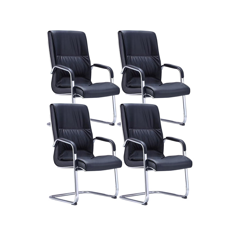 Silver Metal Modern Conference Chair High Back Leather Conference Chair