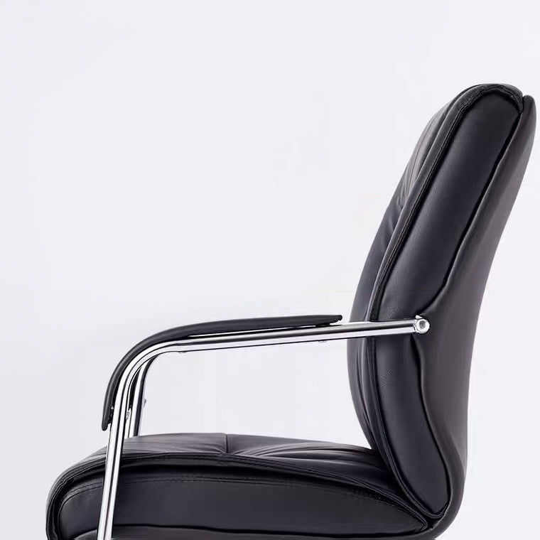 Silver Metal Modern Conference Chair High Back Leather Conference Chair