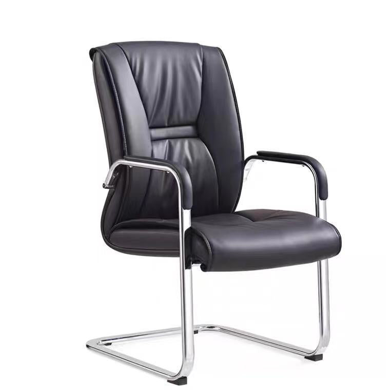 Silver Metal Modern Conference Chair High Back Leather Conference Chair