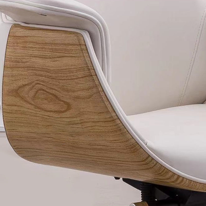 Modern Armless Swivel Chair with Chrome Frame Executive Height-adjustable Office Chair