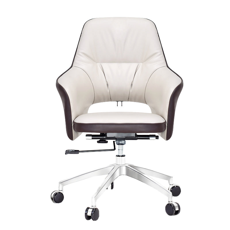 Chrome Metal Base Contemporary Office Chair Adjustable Task Chair with Wheels