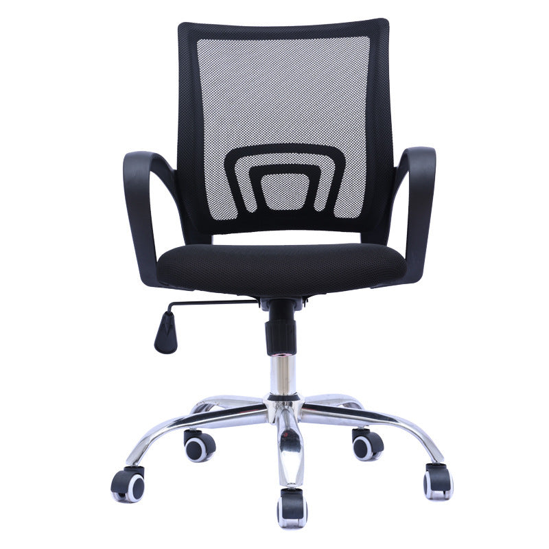 Mid Back Mesh Desk Chair Ergonomic Fixed Arms Chair with Wheels