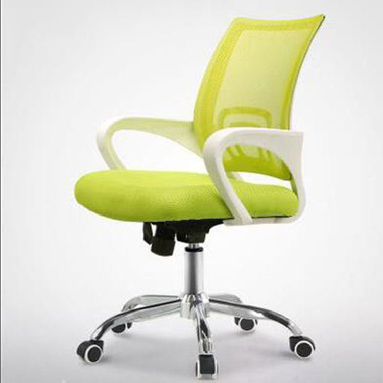 Mid Back Mesh Desk Chair Ergonomic Fixed Arms Chair with Wheels