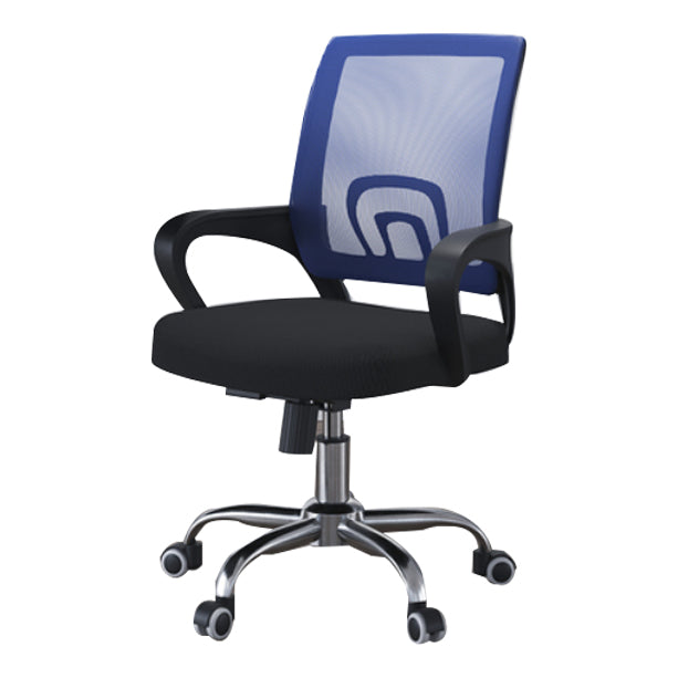 Mid Back Mesh Desk Chair Ergonomic Fixed Arms Chair with Wheels