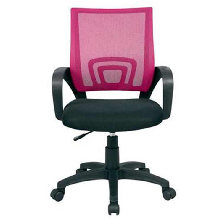 Mid Back Mesh Desk Chair Ergonomic Fixed Arms Chair with Wheels