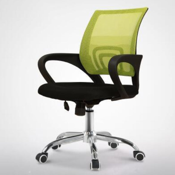 Mid Back Mesh Desk Chair Ergonomic Fixed Arms Chair with Wheels