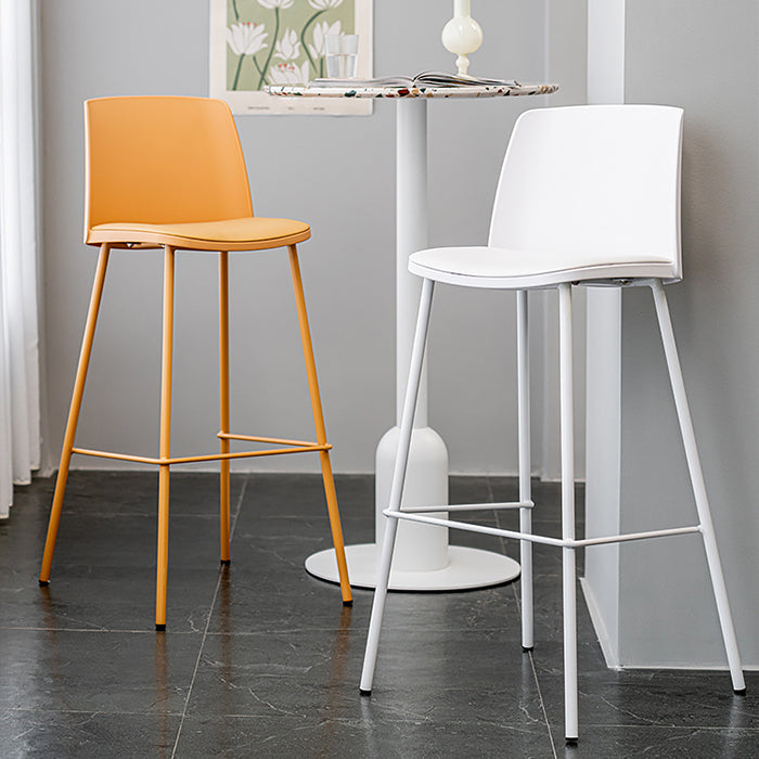 Nordic Bar-stool Plastic Counter Bar Stool with Metal Legs for Home