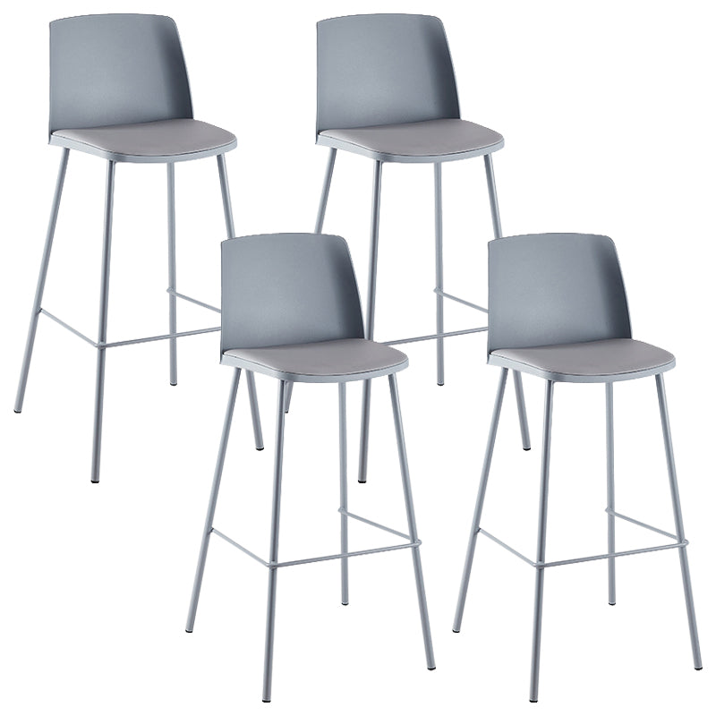 Nordic Bar-stool Plastic Counter Bar Stool with Metal Legs for Home