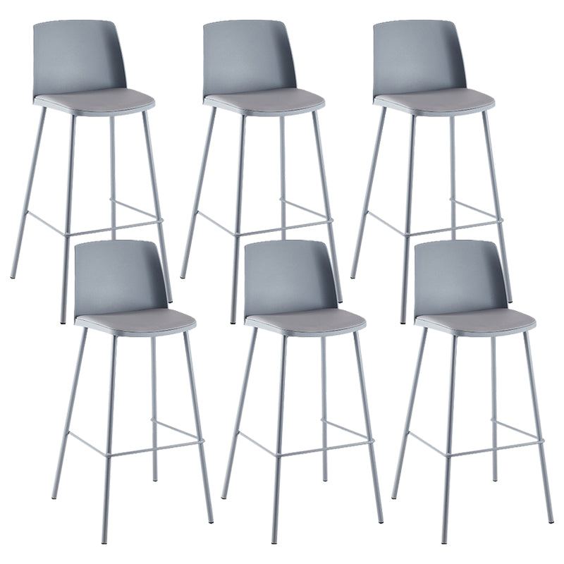 Nordic Bar-stool Plastic Counter Bar Stool with Metal Legs for Home