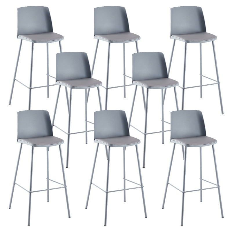 Nordic Bar-stool Plastic Counter Bar Stool with Metal Legs for Home