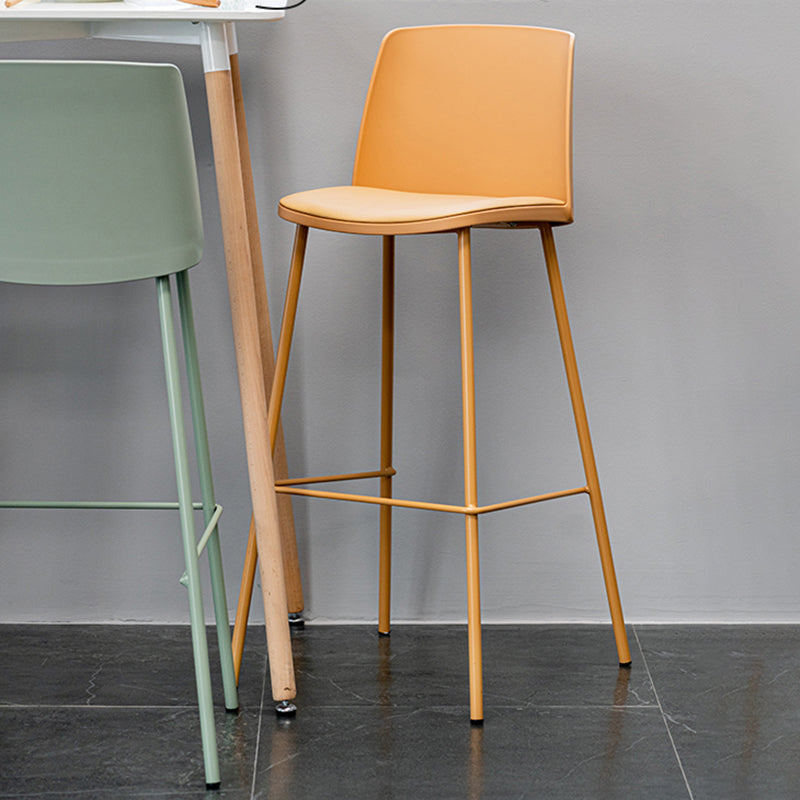 Nordic Bar-stool Plastic Counter Bar Stool with Metal Legs for Home