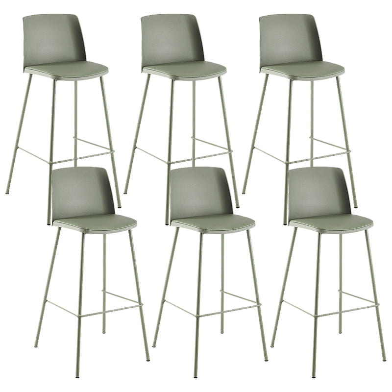 Nordic Bar-stool Plastic Counter Bar Stool with Metal Legs for Home